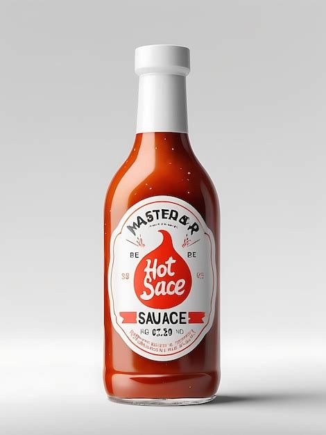 Hot Sauce Bottle Mockup Premium AI Generated Image