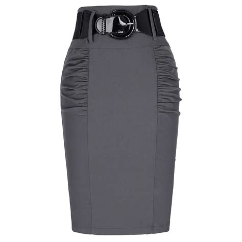 2017 New Sexy Pencil Skirts Womens Business Work Office Skirt With Belt High Waist Elastic