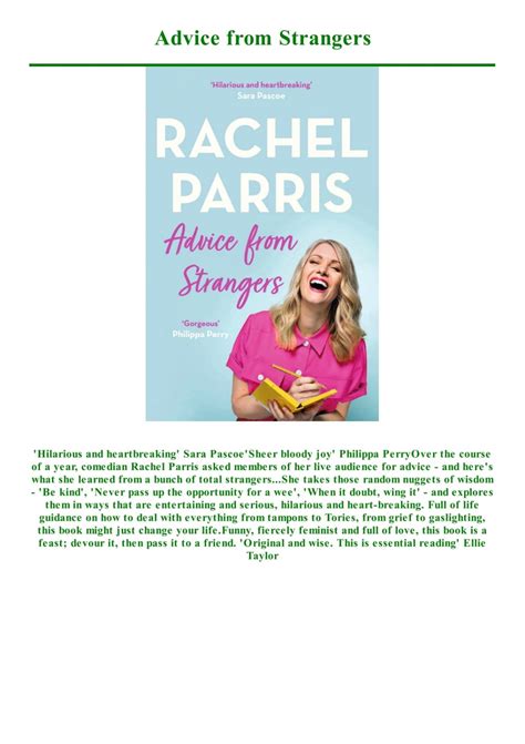 DOWNLOAD Free PDF Advice from Strangers BY Rachel Parris