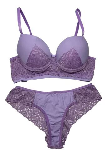 Conjunto De Sutiã E Calcinha Lingerie Luxo Lilás MercadoLivre