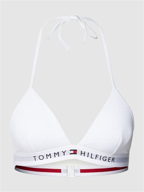 Tommy Hilfiger Bikini Oberteil Mit Logo Stitching Modell Original Weiss Online Kaufen