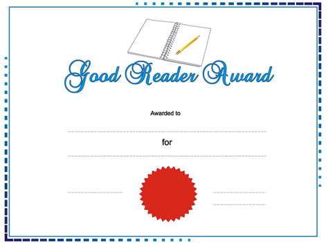 Good Reader Award Templates For Powerpoint Presentations Good Reader