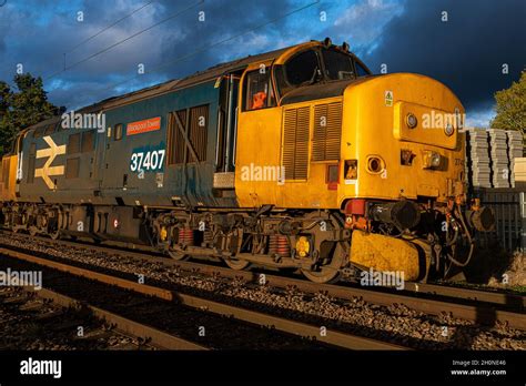 Class 37 British railways locomotive Stock Photo - Alamy