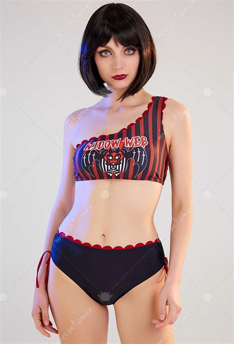 Striped Swimsuits One Shoulder Bathing Suits Bikini Sets For Sale