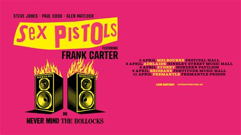 Sex Pistols To Tour Australia This Year Playing Never Mind The Bollocks In Full With Frank