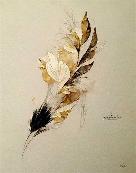 Golden Feather H Posters Prints By Decker Studios Printler