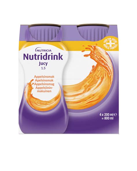Nutridrink Jucy Næringsdrikk Appelsin 4x200 Ml Apotek 1