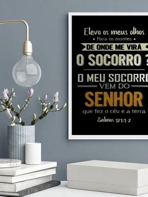 Quadro Salmo o Senhor É o Meu pastor a4 Vidro Elo7