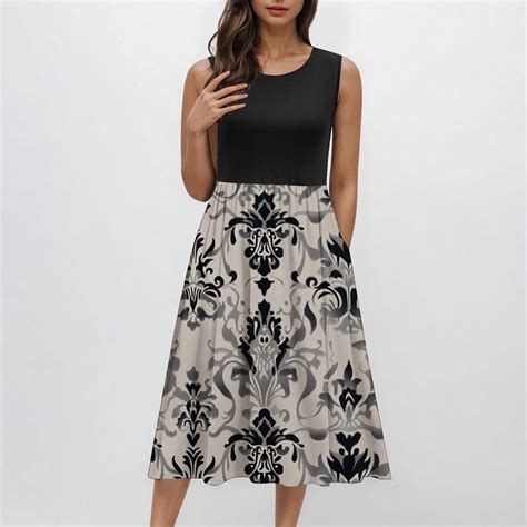 cagogo womens summer tank midi dress  pockets sleeveless