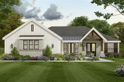 Farmhouse Style Ranch Home With Study And Split Bed Layout Tx