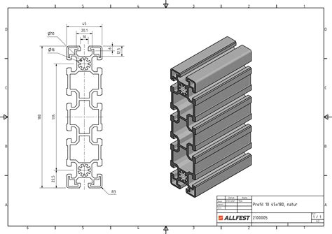 Profil 10 45x180, natur - allfest.de