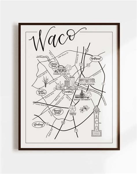 Waco Illustrated Map – Worthwrite Goods