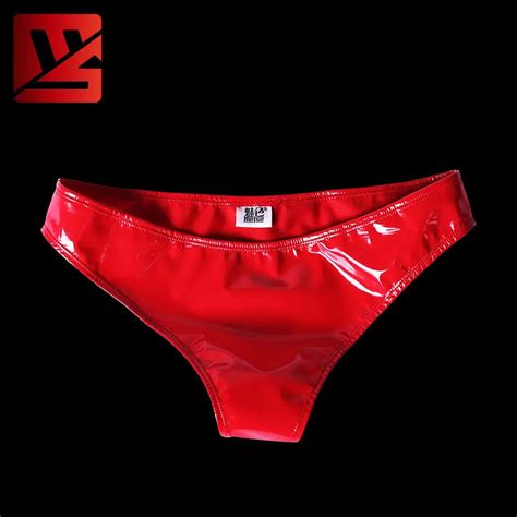 Meise Pvc Shiny Low Rise G String T Shaped Briefs Sexy Micro Thong T Back Erotic Lingerie Stage