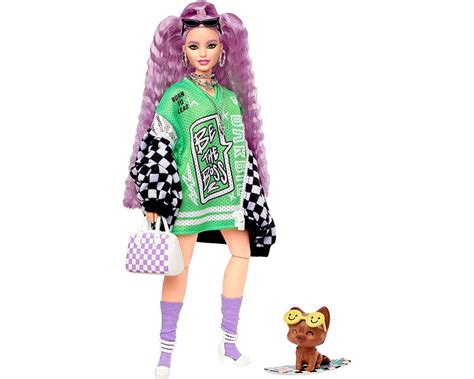 Кукла Барби с питомцем Barbie Extra and Pet Crimped Lavender