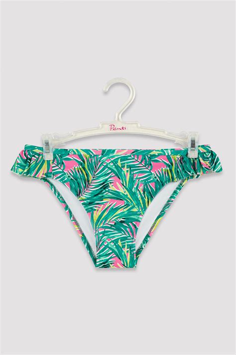 Ok Renkli K Z Ocuk Palm Neon Triangle Bikini Set Plqd K Iy Mix Ok Renkli Penti