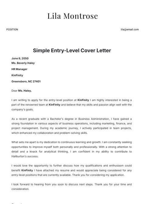 Entry Level Cover Letter Sample Cover Letter For Resume Entry Level