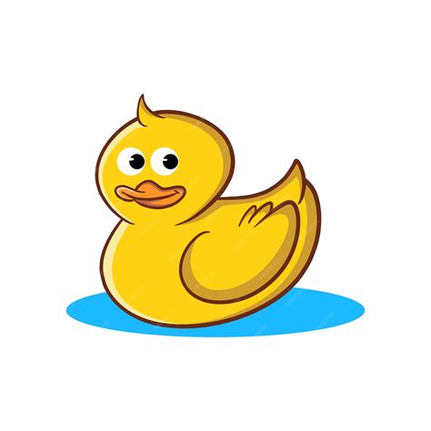 Vector Lindo Pato Amarillo Vector Premium