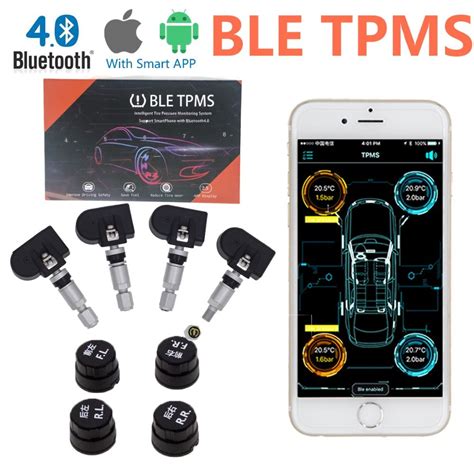Smart BLE TPMS Bluetooth TPMS Car Tire Tyre Pressure Monitoring System ...
