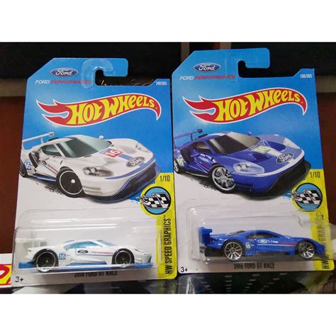 Hot Wheels Ford Gt Race White Only Shopee Malaysia