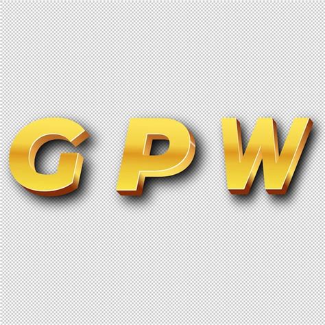 Premium Photo Gpw Gold Logo Icon Isolated White Background Transparent
