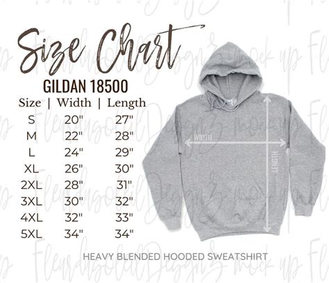 Gildan Hoodie Size Chart Gildan 18500 Size Chart Gildan - Etsy in 2022 ...