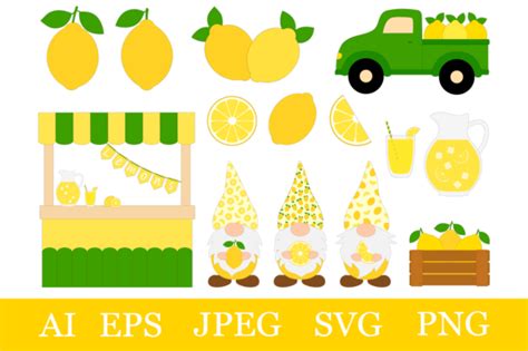 Lemon Bundle Gnomes Lemon Sublimation Graphic By Shishkovaiv