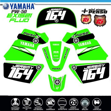 Kit Deco Exis Pw Yamaha Piwi Vert Fluo Peewee Sur Decografix