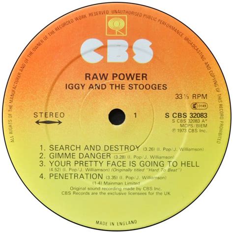 Iggy And The Stooges - Raw Power (UK) - Vinyl Pussycat Records