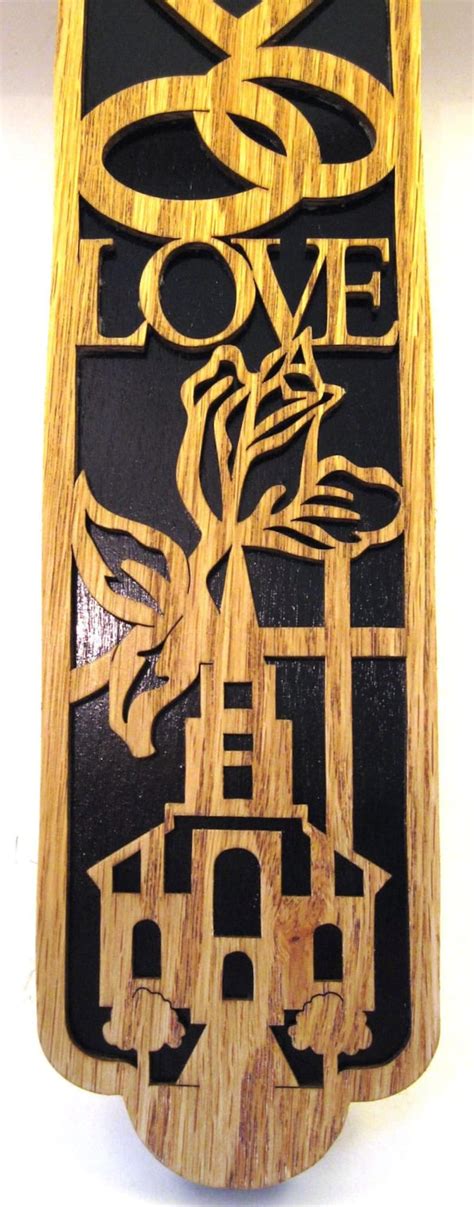Wedding Themed Cross Scroll Saw Cutting Handmade Woodworking Wall