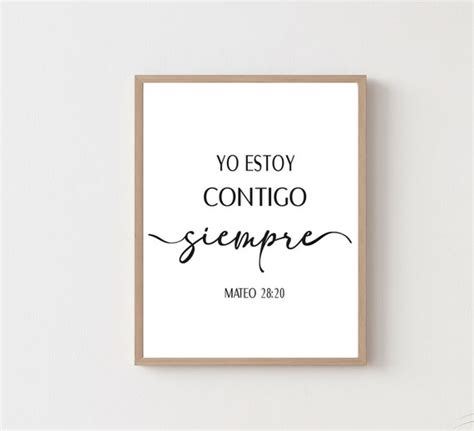 Spanish Bible Verse Mateo 28 20 Yo Estoy Contigo Siempre Etsy