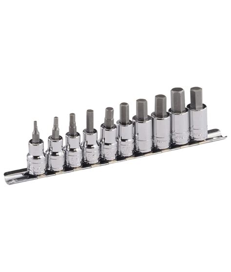 10 Piece 3 8 Dr Metric Hex Bit Socket Set Genius