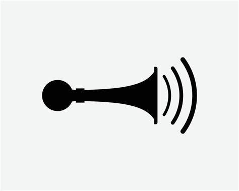 Horn Icon Sign Squeeze Horn Klaxon Alert Attention Announcement Black