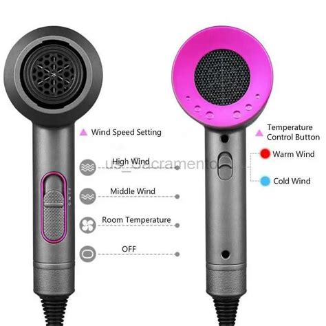 Hair Dryers Professional Lonic Hair Dryer 2000W Fast Drying Hot Air Brush Cold Air Wind Hammer