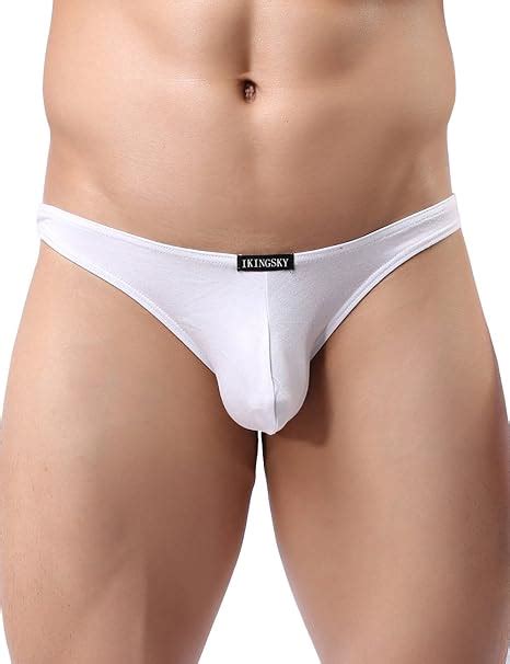 Ikingsky Men S Soft Low Rise Bikini Underwear Sexy Mid Coverage Back Briefs White S Amazon