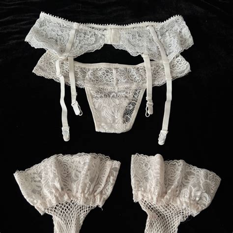 White Lingerie Set Lingerie Feminina Liebe Nunca Usado Enjoei