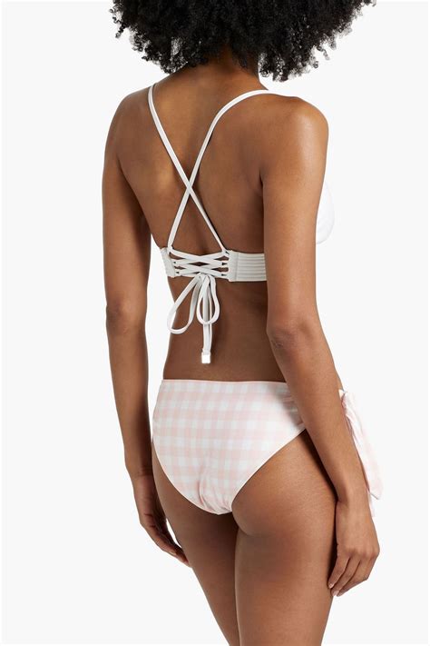 AGUA BY AGUA BENDITA Mila Gingham Low Rise Bikini Briefs THE OUTNET
