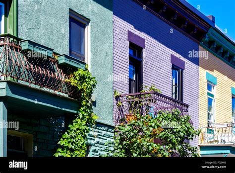 Montreal Colorful Houses Stock Photo Alamy