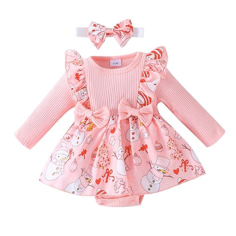 HIPYLO Newborn Christmas Dress Christmas Party Dress Bandage Dress