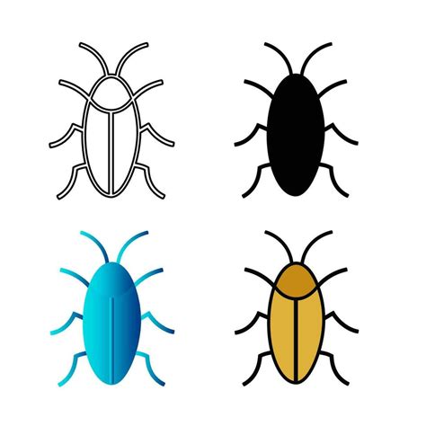 Abstract Flat Cockroach Insect Silhouette Illustration 25841325 Vector ...