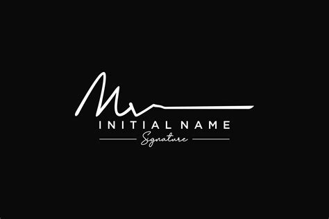 Initial MV Signature Logo Template Vector Hand Drawn Calligraphy