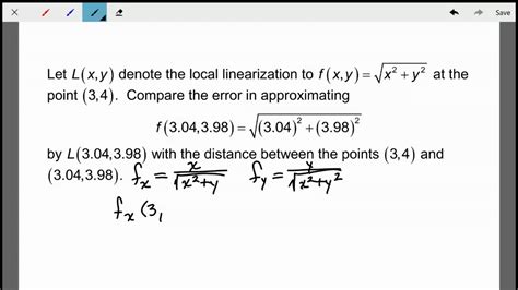 MVC 14 4 Tangent Planes And Linear Approximations Westwood High