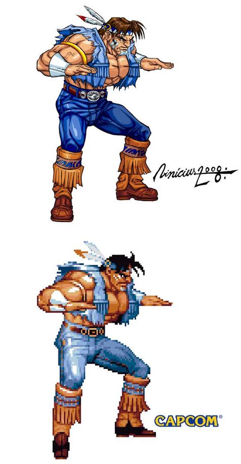 two different images of the same character from street fighter