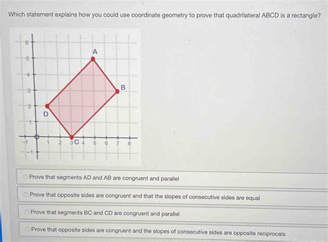 Solved Which Statement Explains How You Could Use Coordinate Geometry