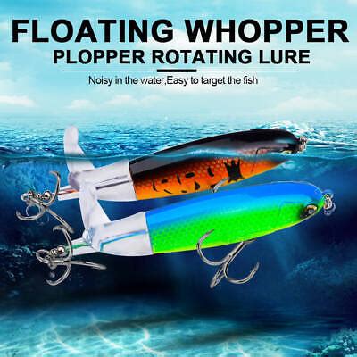 Pcs Topwater Floating Whopper Plopper Rotating Lures Baits Swimbait