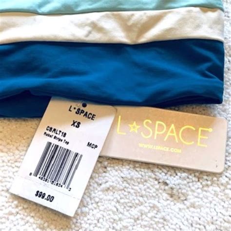 L Space Swim L Space Rebel Stripe Pullover Block Panel Bandeau Adjustable Bikini Top Nwt