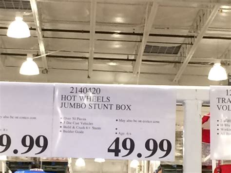 Costco Hot Wheels Jumbo Stunt Box Tag Costcochaser