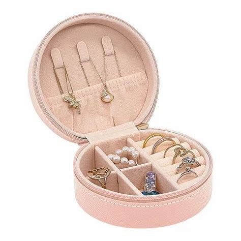 Leather MINI JEWELRY BOX ROUND At 120 Piece In Surat ID 2853587421988