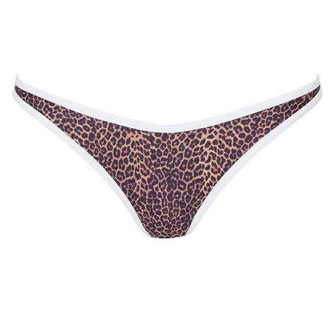 Adam Selman Sport French Cut Bikini Bottom Women Micro Leopard