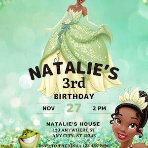 Princess And The Frog Invitation Tiana Personalized Digital File