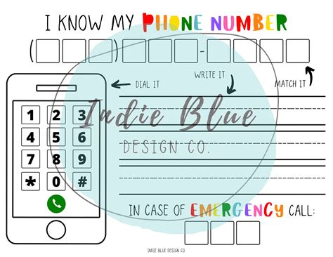 I Know My Phone Number Worksheet Phone Number Practice | Etsy